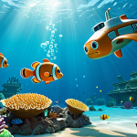**Prompt 1: Undersea Exploration with the Octonauts**
    The Octonauts team, including Captain Barnacles, Kwazii, Peso, Dashi, Shellington, Tweak, and Dr. Inkling, fully clothed in their signature uniforms, are expertly piloting their iconic GUP-A submersible through a vibrant, colorful coral reef. The undersea environment is bustling with diverse and friendly marine creatures like schools of tropical fish, graceful sea turtles, and glowing jellyfish. Soft, ethereal sunlight filters down from the ocean surface, illuminating the clear blue water. The team members are actively engaged in exploration, observing the marine life with curiosity and working together seamlessly. This image embodies adventure, teamwork, and scientific discovery. High-resolution, professional animation style, crisp details, bright and dynamic lighting, perfect anatomy, correct proportions, natural pose, well-formed hands, proper finger count, natural body proportions, safe for work, appropriate content, fully clothed, family-friendly.